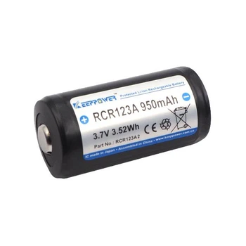 Аккумулятор 16340 Keeppower 123 RCR123A 950mAh 3.7V Li-Ion с защитой