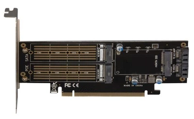 Адаптер Frime PCI-E x16 to 2xM.2 (M Key + B Key) + 1 x mSata (ECF-PCIEtoSSD009.LP)