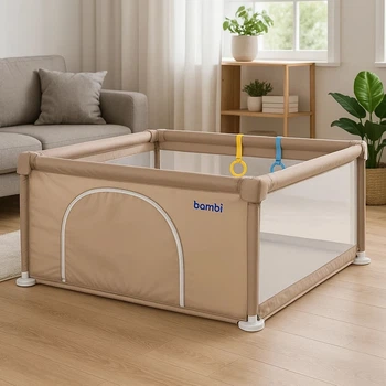 Детская игровая палатка манеж детский для игр складной Profi 120х120х61см Бежевый (MR 1339)