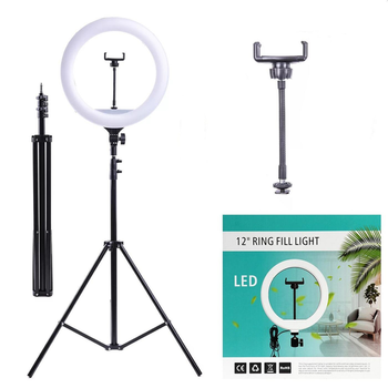 Лампа для селфі кільцева QX-300 USB LED RGB 30см з підставкою триподом АВС