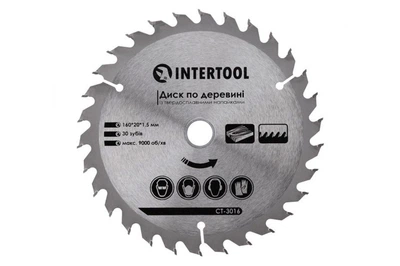Диск пильний Intertool 160 х 30T х 20 мм (CT-3016)
