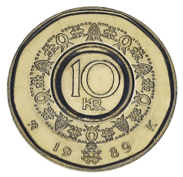 Монета Норвегия 10 крон 1989 UNC