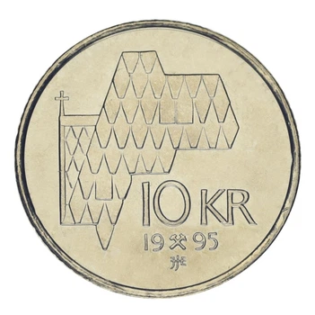 Монета Норвегия 10 крон 1995 UNC