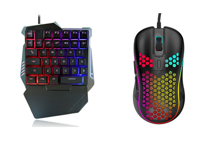 Игровой комплект одноручная клавиатура + мышь с подсветкой для смартфона и ПК G7+GM86