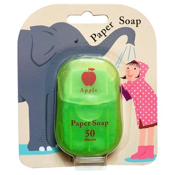 Бумажное мыло Apple Paper Soap Яблоко 50 листов с мешочком для хранения