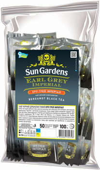 Чорний чай Sun Gardens Earl Grey Imperial 50 пакетиків по 2 г (SG134)
