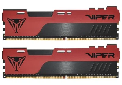 Пам'ять 8Gb x 2 (16Gb Kit) DDR4, 3600 MHz, Patriot Viper Elite II, Black/Red, 20-26-26-46, 1.35V, з радіатором (PVE2416G360C0K)