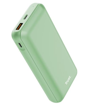 Універсальна мобільна батарея 20000 mAh, Trust Redoh, Green, 18 Вт, 2xType-C (PD 2.0) / 1xUSB (QC 3.0), LED індикатор заряду (25035)