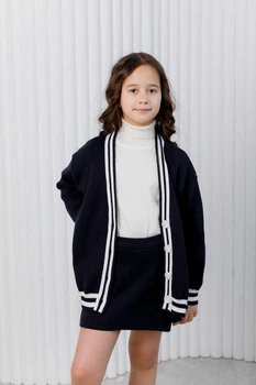 В’язаний дитячий кардиган для дівчинки ARTKNIT 128 Чорний (ak39536)