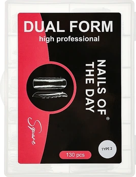 Верхние формы для ногтей, широкий квадрат/миндаль, 130 шт - Nails Of The Day Dual Form Square (Type 2) 130шт (1408943-27066892)