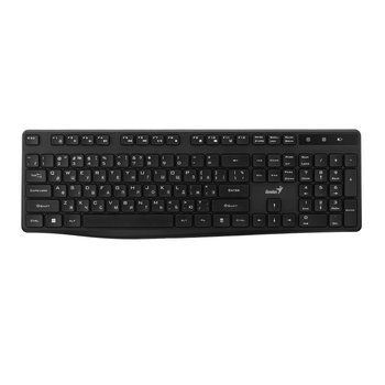 Беспроводная клавиатура Genius KB-7200 – мембранная, USB-ресивер, эргономичная, черная