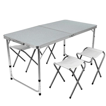 Раскладной стол чемодан с 4 стульями для пикника, рыбалки Folding Table 120 х 60 х 70 см (MH-5309S) Белый