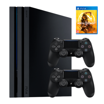 Набор Консоль Sony PlayStation 4 Pro CUH-72xx 1TB Black Б/У + Игра Mortal Kombat 11 Русские Субтитры + Геймпад Беспроводной DualShock 4 Version 2 2шт