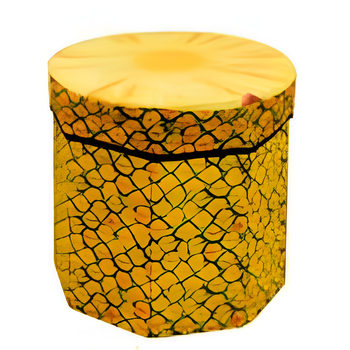 Пуф-тумба складная Stenson Fruits 35×32 см, фланелевое покрытие, желтый, модель R33430-M, для дома и комнаты детей