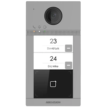 Панель вызова Hikvision DS-KV8213-WME1(C) Серый для 2 абонентов IP65 IK08 со встроенным динамиком и микрофоном