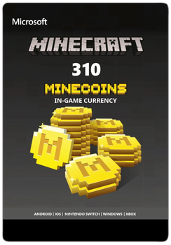 Карта пополнения Minecraft Bedrock Edition 310 Minecoins | Майнкрафт 310 Майнкоинов А*
