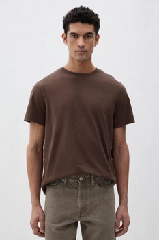 Футболка H&M Regular Fit S коричневий 0685816252