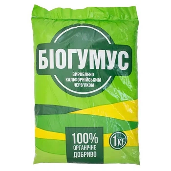 Органічне добриво Кіссон Біогумус 1 кг для нормального росту та розвитку рослин