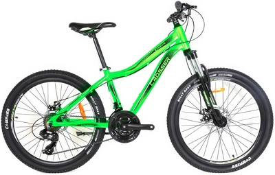 Велосипед горный с алюминиевой рамой 13" и колесами 24" Crosser Stream Зеленый