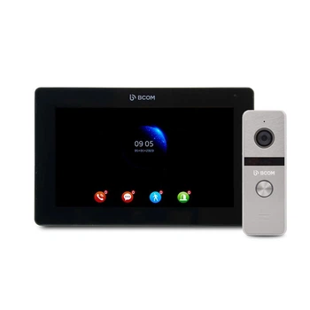 Комплект WIFI видеодомофона Панель вызова BCOM BT-400FHD Silver + WIFI Видеодомофон BCOM BD-770FHD/T Black