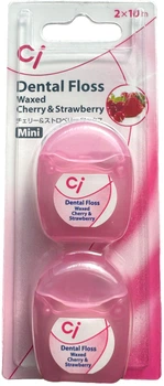 Упаковка зубної нитки Ci medical New Ci Floss Mini для чутливих зубів і ясен Вишнево-полунична зубна нитка 10 м х 2 шт (4582196101595)