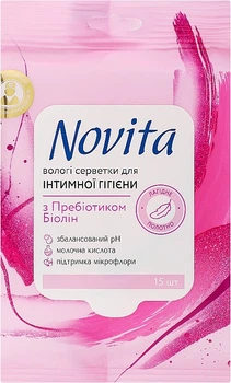 Вологі серветки для інтимної гігієни "Пребіотик", 15шт - Novita Soft 15шт (262293-27054825)