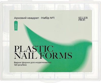 Верхние формы для моделирования ногтей "Арковый квадрат" №1 - Siller Professional 120шт (1422376-27066128)