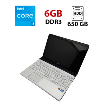 Ноутбук Sony SV1512 / 15.6 (1366x768) TN / Intel Core i5-3210M (2 (4) ядра по 2.5 - 3.1 GHz) / 6 GB DDR3 / 650 GB HDD / AMD Radeon HD 7600M, 1 GB GDDR3, 64-bit / WebCam б/у