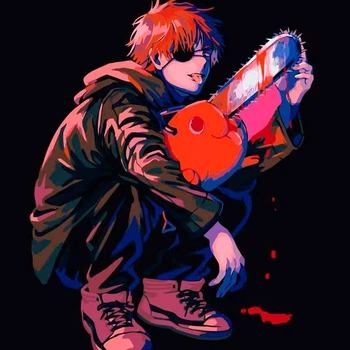Картина по номерам "Chainsaw-man" 40*40 см 16081-AC