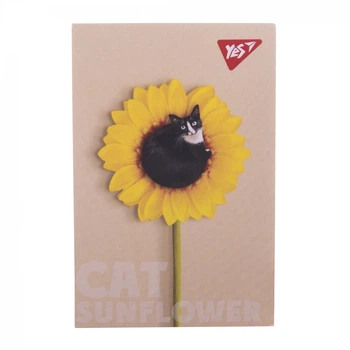 Блокнот YES А7 48 аркушів клітинка Catstyle Sunflower (152099