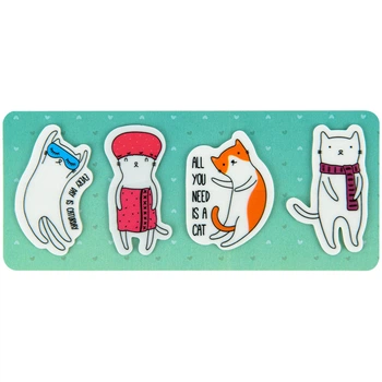 Закладка стикер пластиковые 35х50 мм 4x20 шт Kite Cats K22-479-6, 63000