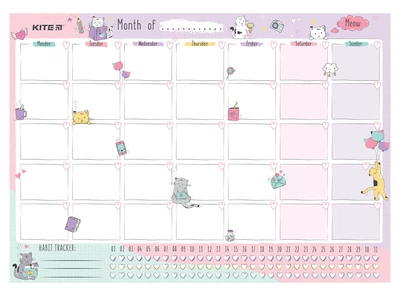 Планер настенный А3 в месяц Cats Kite K22-470-2, 62327