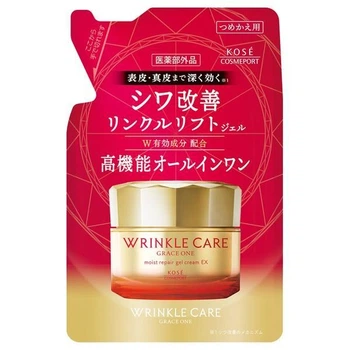 Крем-гель с ниацинамидом от морщин, увлажнение и лифтинг Kose Grace One Wrinkle Care Moist Gel Cream EX, рефилл 90 г