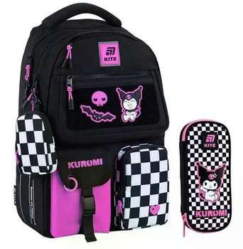 Рюкзак шкільний підлітковий з пеналом Kite Education teens Kuromi HK25-2587M-2