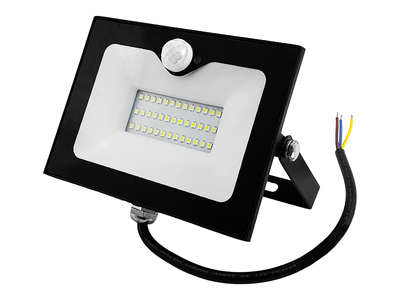 Прожектор LED 50W 6500K IP65 3000LM 175-265V з вбудованим датчиком чорний LMPS56 Лємансо