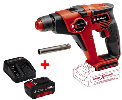 Мощный аккумуляторный перфоратор Einhell TE-HD 18/12 Li-Solo: 1.3 Дж, 18В (акум 4 ампера и зарядка)