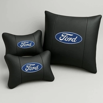 Комплект подушек в авто для поясницы и подголовника с логотипом FORD