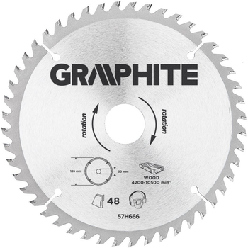 Tarcza do pilarki Graphite 185 x 30 mm 57H666 (5902062576668)