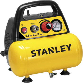 Мощный воздушный компрессор безмасляный STANLEY DN200/8/6 : 1.1 кВт, 6 л, 180 л/мин