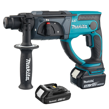 Профессиональный аккумуляторный перфоратор Makita DHR202RX4 : с АКБ 2шт 18V 3 Ач+1,5 Ач, 2 Дж