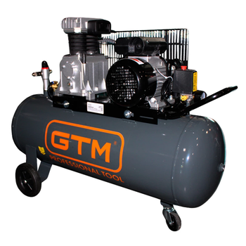 Мощный масляный воздушный поршневой компрессор GTM KCH2070B-100L ременный: 100л, 2,2кВт, 10бар, 300 л/мин, 75 кг