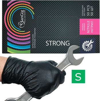 Рукавички Sangig нітрилові blackdiamond powder free S Чорні 50 шт (2024100680670)
