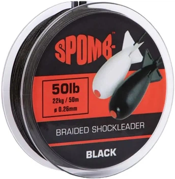 Шоклідер SPOMB Braided leader 50lb 50 m Black