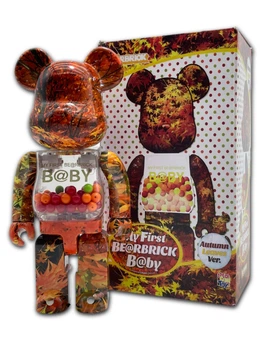 Статуэтка Bearbrick x MY FIRST B@BY x Autumn Leaves 400% 28 см Medicom Toy Осіннє листя