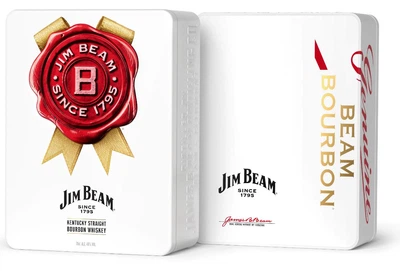 Виски Jim Beam White 4 года выдержки 0.7 л 40% + 2 бокала в железной коробке (5060045588715)