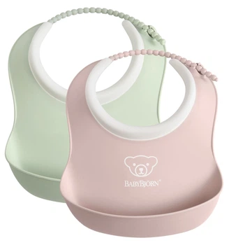Набор слюнявчиков маленьких BabyBjorn Powder Green/Powder Pink 2 шт.