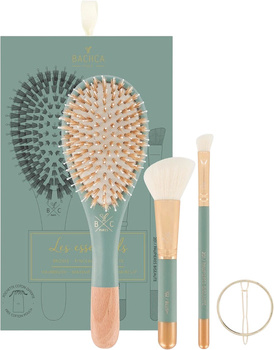 Набір Bachca Paris Les Essentials Eucalyptus Щітка для волосся + Шпилька для волосся + Пензлики для макіяжу 2 шт Оливковий (3760255900506)