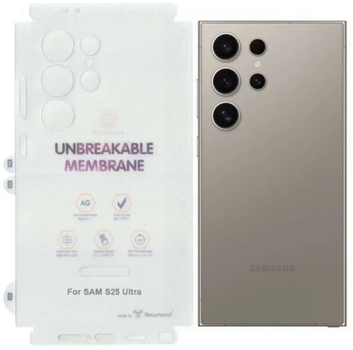 Защитная пленка DK для Samsung Galaxy S25 Ultra (S938) | AG Matte Unbreakable Membrane HydroGel 360° (clear)
