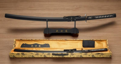 Самурайский меч Катана DAMASK KATANA на подставке в подарочном кейсе