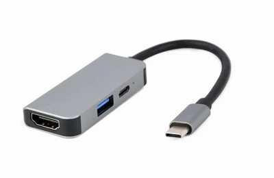 Док-станция USB-C 3 в 1 с HDMI и USB 3.0 для зарядки и передачи данных серый